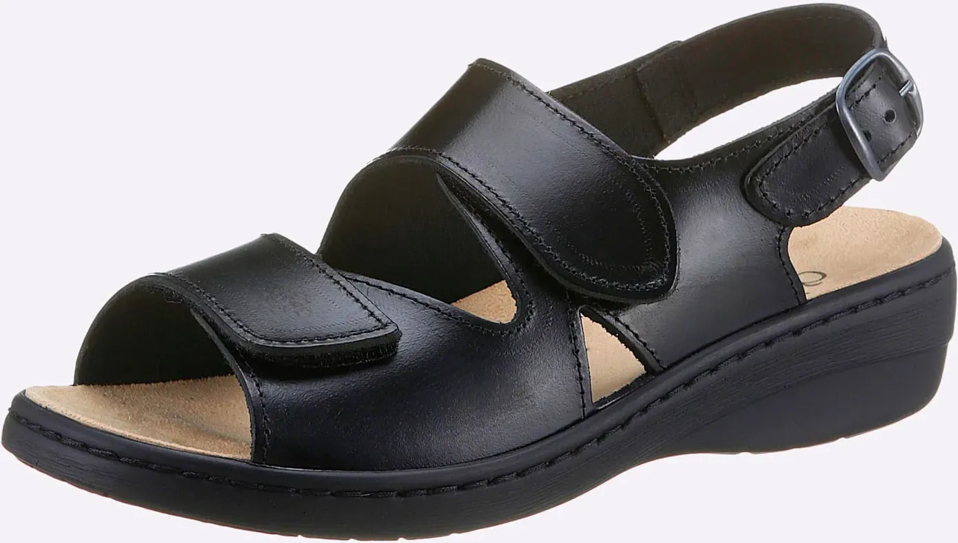 Sandalette CLASSIC, Damen, Gr. 36, schwarz, Glattleder, Schuhe Sandalette