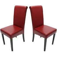 MCW Stühle, Lecce II, Leder ~ rot, dunkle Beine