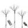 MARELIDA LED Gartenstecker Feuerwerk Firework Fernb. Leuchtstäbe 3er Set schwarz