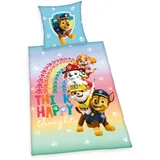 Herding Bettwäsche-Set, Paw Patrol, Kopfkissenbezug 80 x 80 cm mit Knöpfen und Wende-Motiv, Bettbezug 135 x 200 cm, Mit Knopfverschluss, 100% Baumwolle/Linon
