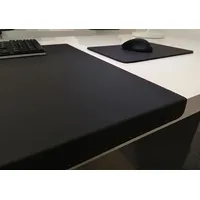 Profi Mats Schreibtischunterlage Gewinkelte Schreibtischunterlage +Mauspad Echt Leder Schwarz Naht rot 60 cm