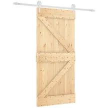 vidaXL Schiebetür rechts 95 x 210 cm Braun/Weiß