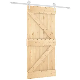 vidaXL Schiebetür rechts 95 x 210 cm Braun/Weiß
