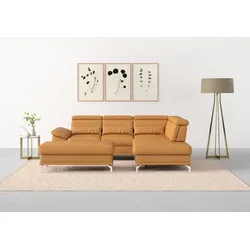 Hocker SIT & MORE "Cabrio", gelb (curry), B:133cm H:48cm T:72cm, Hocker