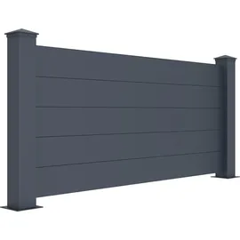 casanoov Vorgartenzaun 189 x 89 cm Grau/Aluminium