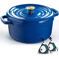 Overmont Bräter Emailliert Gusseisen Topf - Dutch Oven 26cm
