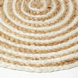 Homescapes Jute-Tischset, Spiral creme-natur, 4er-Set Platzsets rund geflochten, 40 cm,