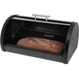 Klausberg Brotkasten Brotbox aus Edelstahl (Schwarz/Silber)