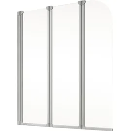 Schulte Badewannenaufsatz 3-teilig SCHULTE Komfort 125 x 140 cm Klarglas Profilfarbe aluminium D1654 01 50 140