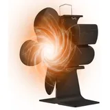 Wärmebetriebener 4-blatt-ofenventilator Mit Tragegriff Und Überhitzungsschutz – Umweltfreundlicher, Nicht Elektrischer, Tragbarer Schmetterlingsventilator Für Holzöfen – Crezuo