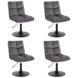 Home Deluxe Pokerstuhl drehbar 4er Set ACE - versch. Sets - Samt Hellgrau