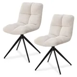 Juskys Drehstuhl Dallas 2er Set - Beige