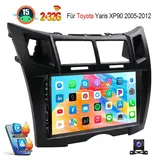 ESSGOO Für Toyota Yaris XP90 2005-2012 CarPlay Android 15 Autoradio GPS Navi Autoradio (RDS, 4+64GB(optional), Digitalradio (DAB), FM, USB- und Type-C, Carplay Android Auto Bluetooth EQ USB GPS Navi WIFI Touchscreen) schwarz