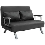 Homcom Schlafsessel 3-in-1 Polyester 111 x 78 x 80 cm Grau mit verstellbarer Rückenlehne