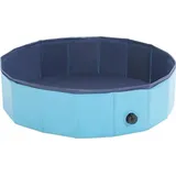 Famanu Hundepool für große und kleine Hunde - Faltbar - 160 cm - Blau - Blau