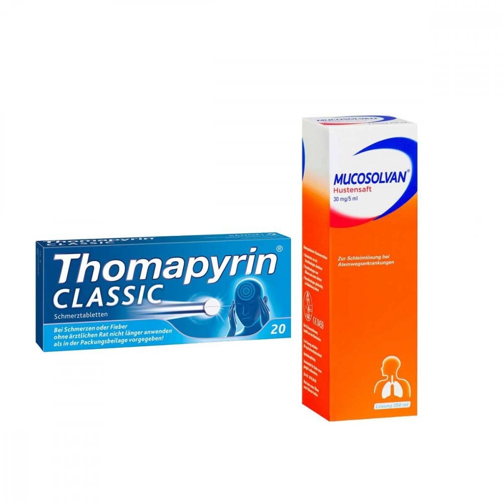 Aktionspaket - Mucosolvan Hustensaft und Thomapyrin CLASSIC