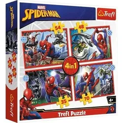 TREFL 34384 4 in 1 Puzzle 35, 48, 54, 70 Teile - Spiderman