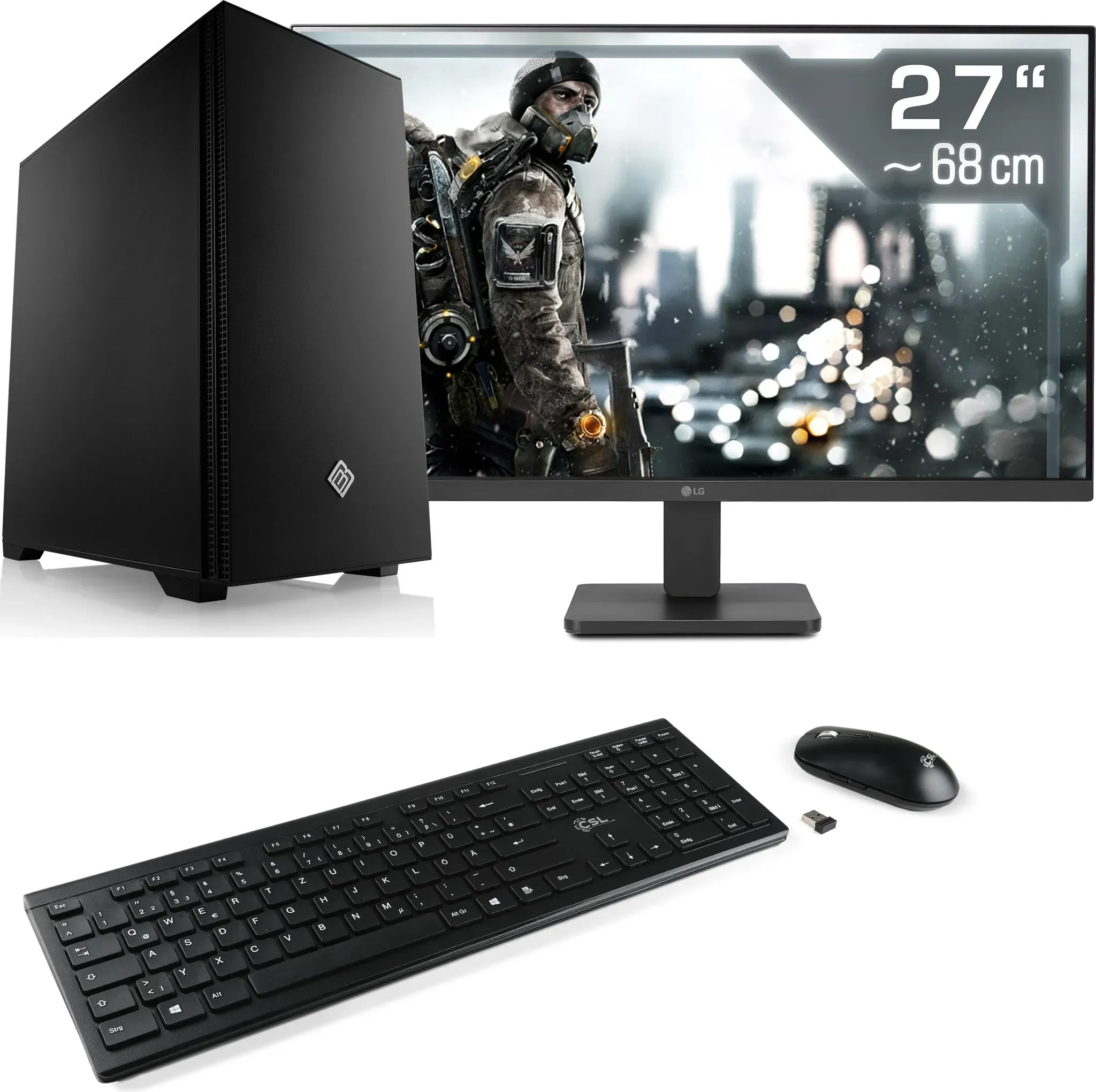 CSL Office PC M11350H, QWERTZ Layout (DE) (Intel Core i5-14600K, 32 GB, 1000 GB, SSD, UHD Graphics 770), PC, Schwarz