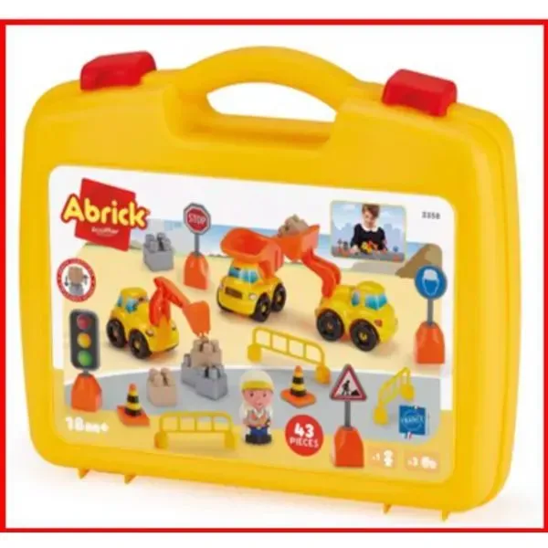 Abrick: Straßenbau-Spielset im Koffer – 43-teilig