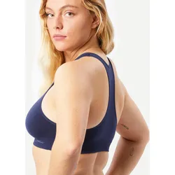 Sport-Bustier Damen Merinowolle Bergwandern - MT900 blau XL