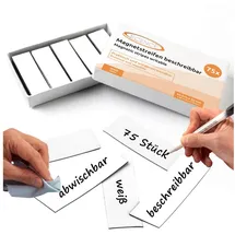 ECENCE Magnetstreifen beschreibbar Etiketten Magnete Schilder Weiss