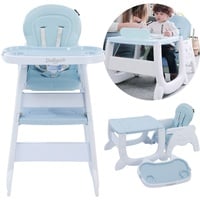 Daliya® Multihok Baby & Kinder Hochstuhl Multifunktion - Mal und Spieltisch mit Stauraum - Esstisch mit extra Tablet Kinderstuhl Kindertisch Babystuhl Kinderhochstuhl (Blau)