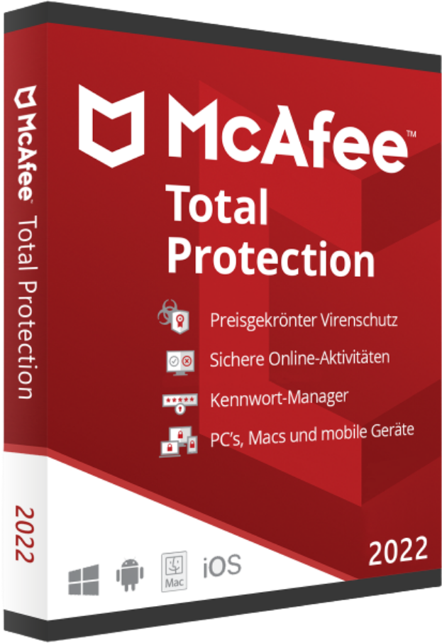 McAfee Total Protection  ; 5 Geräte 1 Jahr