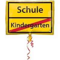 Amscan Folienballon Junior Shape Schulanfang-Schild 43 x 30 cm Gelb