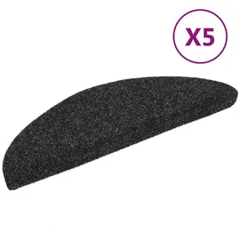 vidaXL Stufenmatte 56 x 17 x 3 cm Schwarz Halbrund