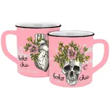 Geda Labels Tasse Skull bohochic Emaille-Optik 400ml