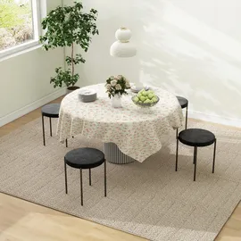 Homcom Esszimmerhocker Polyester/Samt schwarz 4er Set