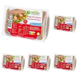 Mestemacher High Protein Toastbrötchen, 3,4-fache Menge Eiweiß & 66% weniger Kohlenhydrate, ballaststoffreich, vegan, Nutri Score A, vorgeschnitten, 8 Scheiben/4 Stück, zum Toasten, 260 g