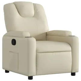 vidaXL Relaxsessel Creme Kunstleder 50 x 97 x 50 cm Beige mit verstellbarer Rückenlehne