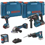 Bosch + Profi-Set GSB+GBH+GWS+GSA+GLI+3x5+GAL, 3x 5,0 Ah und Ladegerät in xl-boxx