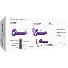 Strap-On-Me Strap-on-me, Vibrating Bendable Strap-on - Size M, 34 cm,