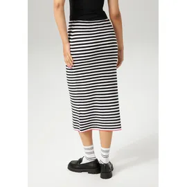 Aniston CASUAL Strickrock Damen Gestreift Schwarz/Weiß/Rot 36
