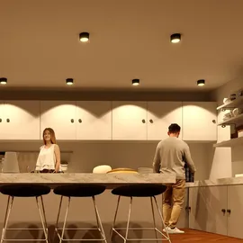 SSC-LUXon CELI-X LED Deckenleuchte matt schwarz - flach rund - inkl. tauschbarem LED GX53 5W warmweiß