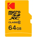 Kodak 64 GB Class 10 Microsd-Speicherkarte mit SD-Adapter