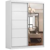 Möblo Schiebetürenschrank, Weiß, Metall, Rechteckig, 183x218x61 cm, Schlafzimmer, Kleiderschränke, Schwebetürenschränke