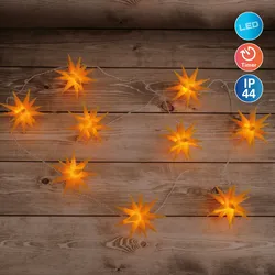 Näve LED-Lichterkette "3D-STERNE" gelb