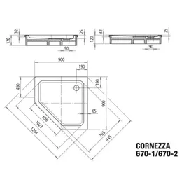 Kaldewei CORNEZZA Fünfeck-Duschwanne 670-1