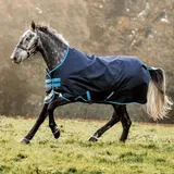 Horseware Amigo Bravo 12 50g Turnout Regendecke Navy/Turquoise, Horseware Deckengröße:165 cm / 7`3 - Blau