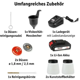 WALTER WERKZEUGE Walter Li-Ion Akku Farbsprühsystem 20 V inkl. Akku Ladegerät 800 ml Farbbehälter