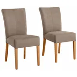 Home Affaire Esszimmerstuhl »Queen Polsterstuhl BESTSELLER«, (Set), 6 St., Luxus-Microfaser, verschiedene Bezüge, Gestell Massivholz grau (taupe, eichefarben),