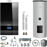 Buderus GB182i.2 Logaplus Gas-Brennwert Paket W46S schwarz mit Regelung BC400 und Solar-Warmwasserspeicher SM310 - 25 kW - 7739621391