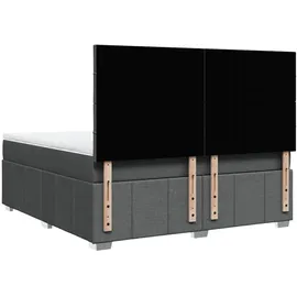 vidaXL Boxspringbett 180 x 200 cm Dunkelgrau