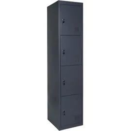 Mendler Schließfach Boston T163 180 x 38 x 45 cm Anthrazit
