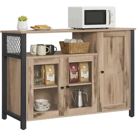 VASAGLE Anrichte 110 x 75 x 33 cm Braun / Schwarz