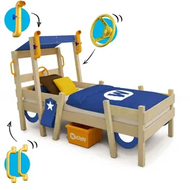 Wickey Kinderbett Hausbett CrAzY Sparky Pro Plane Holzbett 90 x 200 cm - Blau