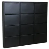 VCM ebuy24 Pisa Schuhschrank mit 12 Klappen in Metall Schwarz